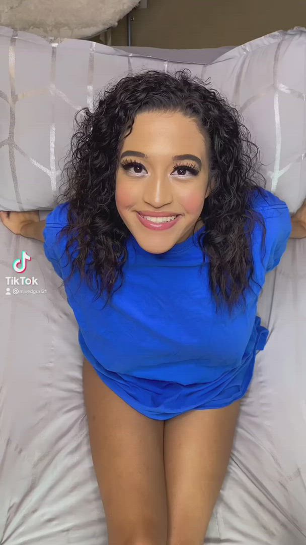 TikTok porn video with onlyfans model Megan <strong>@mixedgirl21</strong>